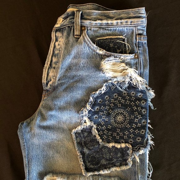 Free People Heart Breaker Patched & Embroidered Shorts Sz 26 - Picture 8 of 14